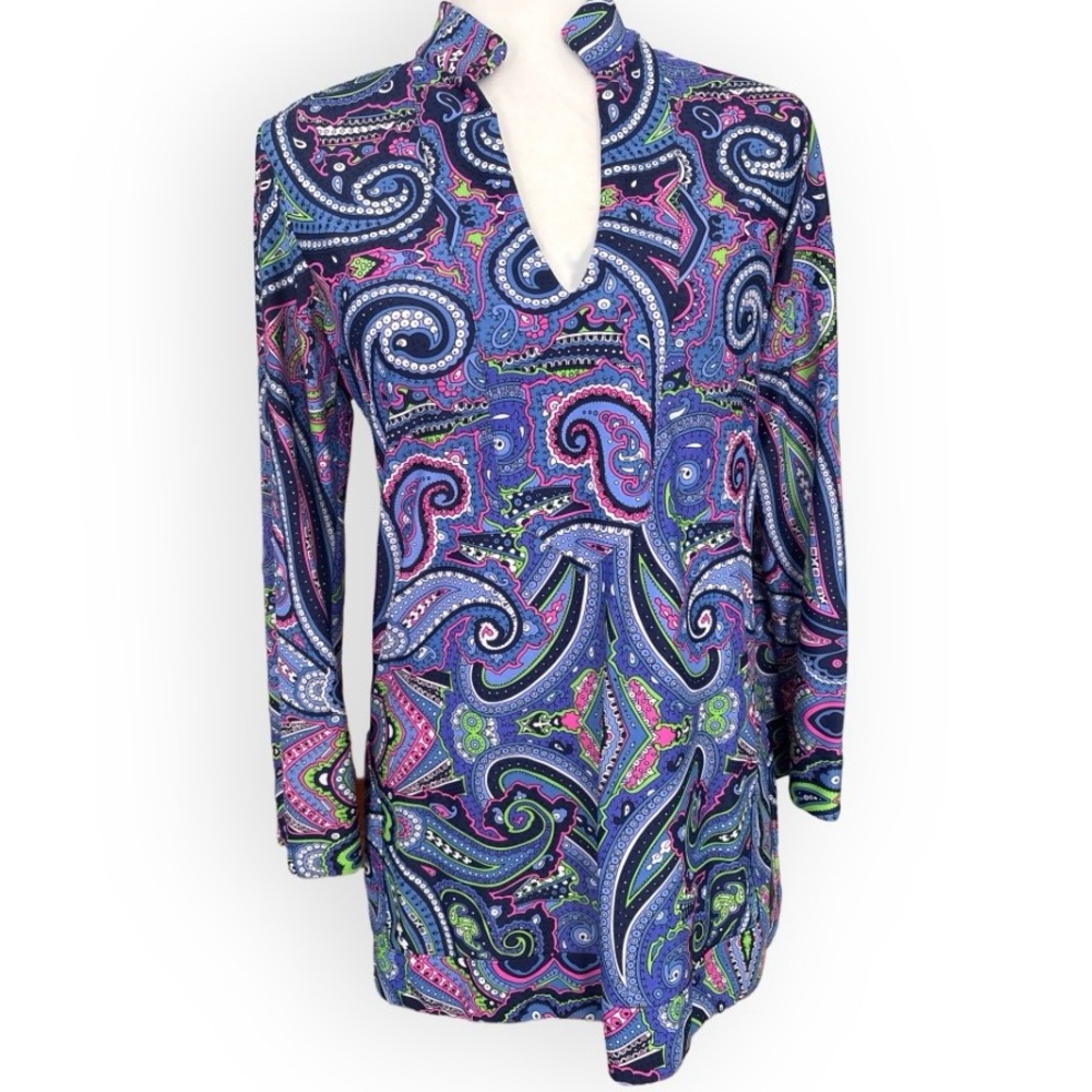 Jude Connally Paisley Chris Tunic Top Work to Weekend Size S Effortless Travel